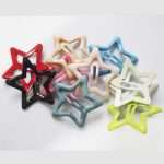 10pcs Cute Multicolor Star Pentagram Y2k Fashion Five Pointed Star Hair Clip Set image