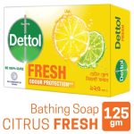 Dettol Soap Citrus Fresh 125gm Bathing Bar, Soap with Odour Protection- 125gm