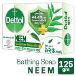 Dettol Soap Neem with Pure Neem Oil Bathing Shower Bar 125g, protects from 99.9% skin infection causing germs - 125gm